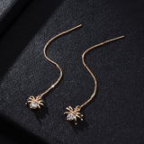 Fashion Crystal Spider Pendant Long Chain Earring Dangle Earrings Alloy Earrings for women