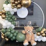 137Pcs/set Retro Green White Balloons Garland Chrome Gold White Green Balloon Chain Arch for Baby Shower Bridal Wedding Party De