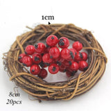 Christmas Gift 1pack Christmas Rattan Wreath Pine Natural Branches Berries&Pine cones for DIY Christmas Wreath Supplies Home Door Decoration