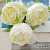 10pcs High Simulation Core Peony Flower Head Silk Flower DIY Wedding Flower Wall Background Decoration Silk Rose