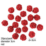 10/20pcs 3-5cm Decorative Rattan Balls Photo Props Wedding Christmas Decoration Round Straw Ball for Home Decor Party Supplies