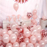 Christmas Gift 10/20pcs 10inch transparent rose gold confetti balloons pearl pink balloons wedding birthday party decor chrome metallic globos