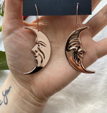 The Rose Gold Earrings //dragonfly earrings//cicada earrings//crescent moon earrings//bee earrings