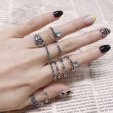 Graduation Gift 2023 NEW 10 Pcs /Set Retro Crystal Drill Crown Knuckle Rings Fashion Jewelry Women Charm Ring Wedding Rings for Women