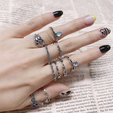 Graduation Gift 2022 NEW 10 Pcs /Set Retro Crystal Drill Crown Knuckle Rings Fashion Jewelry Women Charm Ring Wedding Rings for Women