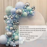 Macaron Blue Mint Pastel Balloons Garland Arch Kit Sliver 101pcs DIY Birthday Wedding Baby Shower New Year Party globos Decorati