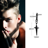 Christmas Gift SINGLE SILVER COLOR DAGGER EARRING MEN STAINLESS STEEL SWORD HUGGIE HOOPS EARRINGS COOL FASHION ROCK TATTOO MEN JEWELRY