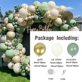 Cifeeo162Pcs Avocado Green Balloons Garland Arch Creamy White Retro Olive Green Balloon for Wedding Birthday Party Background Decor