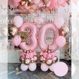 1 set Macaron Latex Balloons Pink 40 inch Number Foil  Balloon Helium Globos Baby Shower Decoration Birthday Party Supplies