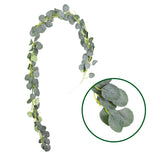 Christmas Gift Artificial Green Eucalyptus Willow Leaves Garland Vine Wedding Greenery Home Birthday Party Table Wall Green Leaves Decoration