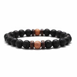 Volcanic Stone Bracelet for Men Lava Wooden 8mm Beads Bracelet Tibetan Buddha Wrist Chain Women Men's Jewelry Gift Bracelets