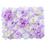 Christmas Gift 60x40cm Artificial Flowers DIY Wedding Decoration Flower Wall Panels Silk Rose Flower Purple Romantic Wedding Backdrop Deco