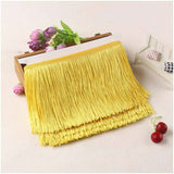 10yards 10cm Width Polyester Tassel Fringe Encryption Double Thread Lace Trimming for Latin Dress Curtain Diy Fabric Accessories