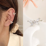 Back  To School Cifeeo New Fashion Butterfly Clip Earrings Ear Hook Copper Ear Clips Earring No Piercing Crystal Ear Cuff For Women Girls Jewelry Gifts