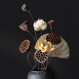 1pc,Real Natural Dried Pressed Lotus Flower,Decorative Handmade Water Lily Flower Branch,Table Decoration For Home,Living Room