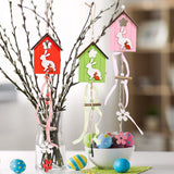 Christmas Gift Easter Decoration Ideas Easter House Rabbit Wooden Pendants, Window Home Furnishings, Party Holiday Decorations,Children's Gifts