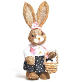 Cifeeo  10 Styles Cute Straw Standing Rabbits Bunny Decorations Easter Party Home Garden Wedding Ornament Easter Theme Party Supplies