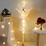 Diy Led Light Balloons Stand with Rose Flower Bouquet Event Decoration Birthday Party Wedding Decoration Led Bubble Balloon