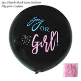 36inch Gender Reveal Balloon Black Latex Confetti Globos Fun Baby Party Decoration He or She Boy or Girl Baby Shower Supplies