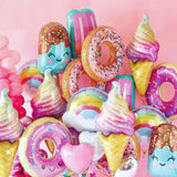 Christmas Gift 32Inch Donut Digital Foil Balloon Christmas Fruit Ice Cream Helium Balloon Birthday Party Decoration Kids Digital Balloon Showe