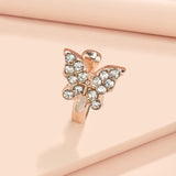 1Pc Crystal Butterfly Fake Nose Ring Non Piercing Clip On Nose Ring Indian Style Nose Cuff Fake Piercing Septum Nariz Jewelry