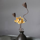 1pc,Real Natural Dried Pressed Lotus Flower,Decorative Handmade Water Lily Flower Branch,Table Decoration For Home,Living Room