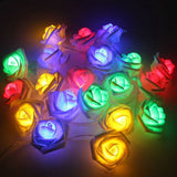 2.5M 20 LED Garland Artificial Flower Bouquet String Lamps Foam Rose Fairy Lights For Valentine's Day Christmas Wedding Decor