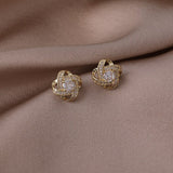 Cifeeo New Arrival Stud Earrings Fashion Round Metal Women Classic Simple Elegant Cute Female Jewelry