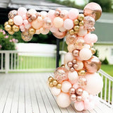 Cifeeo Christmas Gift 96pcs Morandi Peach Balloons Arch Garland Kit Chrome Rose Gold 4D Ballon for Wedding Birthday Baby Shower Christmas Party Decor