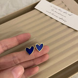 Cifeeo Korean New Style Simple Blue Bow Earrings Fashion Versatile Geometric Earrings Female Jewelry