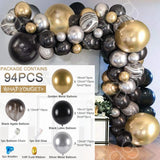 Cifeeo Black Gold Balloon Garland Arch Kit Confetti Latex Balloon 30th 40th 50th Birthday Party Balloons Decorations Adults Baby Shower