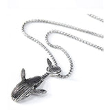 Christmas Gift Charm Blue Whale Jumping Pendant Necklace Fashionable Men and Women Simple Necklace Sweater chain Accessories jewelry