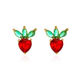 Fashion Cherry Earrings for Women Elegant Dried Flower Resin Cherries Pendant Earrings Wholesale Jewelry