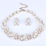 ZOSHI Fashion Pearl Jewelry Sets For Women African Beads Jewelry Set Gold Wedding Crystal Bridal Dubai Necklace Jewelery Costume