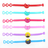 Cifeeo 6Pcs New Donuts Theme Party Favors Rubber Bracelet Rings Keychain Baby Shower Decorations Birthday Party Decorations Kids Gifts