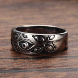 Retro Gothic Demon Eyes Ring Jewelry Men's Punk Biker Ring Party Entertainment Metal Jewelry Hip Hop Personality Rings Gift