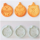 3Pcs/Set Christmas Snowman Santa Claus Elk Bear Cookie Mold Christmas Gift Plastic Christmas Pattern Mold DIY Baking Tools