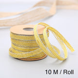 10M/Roll Vintage Jute Burlap Rolls Hessian Ribbon With Lace Wedding Party Xmas New Year  Decoration DIY Craft Gift Wrapping
