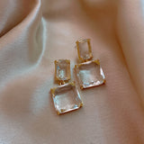 new transparent glass block women's Earrings luxury Party Jewelry sexy girls unusual Christmas Earrings Fashion Accessories