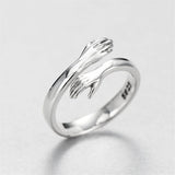 Vintage Ancient Silver Color Muscle Hand Rings Punk Gothic Adjustable Open Rings for Women Fashion Couple Ring Jewelry Best Gift