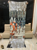Christmas Gift Mirror PVC Reflective Sequin Curtain Wedding Background Decoration Curtain DIY Holiday Party Stage Supplies Interior Decoration