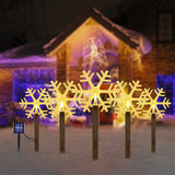 Christmas Gift Solar Outdoor Christmas Lights 5 piece Waterproof Landscape Star Snowflake Xmas tree Led Light For Lawn Street Garden Decoration