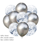 10Pcs Metal Latex Balloons Confetti Balloon Set For Wedding Birthday Party Balloon Decoration Baby Shower Helium Balloons