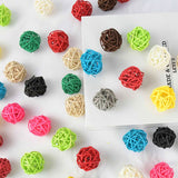 10/20pcs 3-5cm Decorative Rattan Balls Photo Props Wedding Christmas Decoration Round Straw Ball for Home Decor Party Supplies