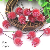 Christmas Gift 1pack Christmas Red Berry Flowers Artificial Stamen Buds Multi Types for  Christmas Wreath Family Party Fake Flower Decoration