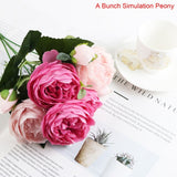 Christmas Gift 30 cm Mini Rose 1 Bouquet 15 Flower Head Artificial Silk Flower Branches Fake Flowers Artificial Flowers For Decor Wedding