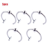 Cifeeo 5Pcs Lip Nose Rings Neutral Punk Lip-shaped Ear Nose Clip Fake Diaphragm with Perforated Lip Hoop Body Jewelry Steel Ring