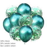 10Pcs Metal Latex Balloons Confetti Balloon Set For Wedding Birthday Party Balloon Decoration Baby Shower Helium Balloons