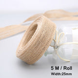 10M/Roll Vintage Jute Burlap Rolls Hessian Ribbon With Lace Wedding Party Xmas New Year  Decoration DIY Craft Gift Wrapping