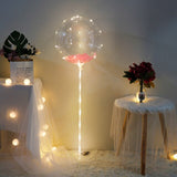 Diy Led Light Balloons Stand with Rose Flower Bouquet Event Decoration Birthday Party Wedding Decoration Led Bubble Balloon